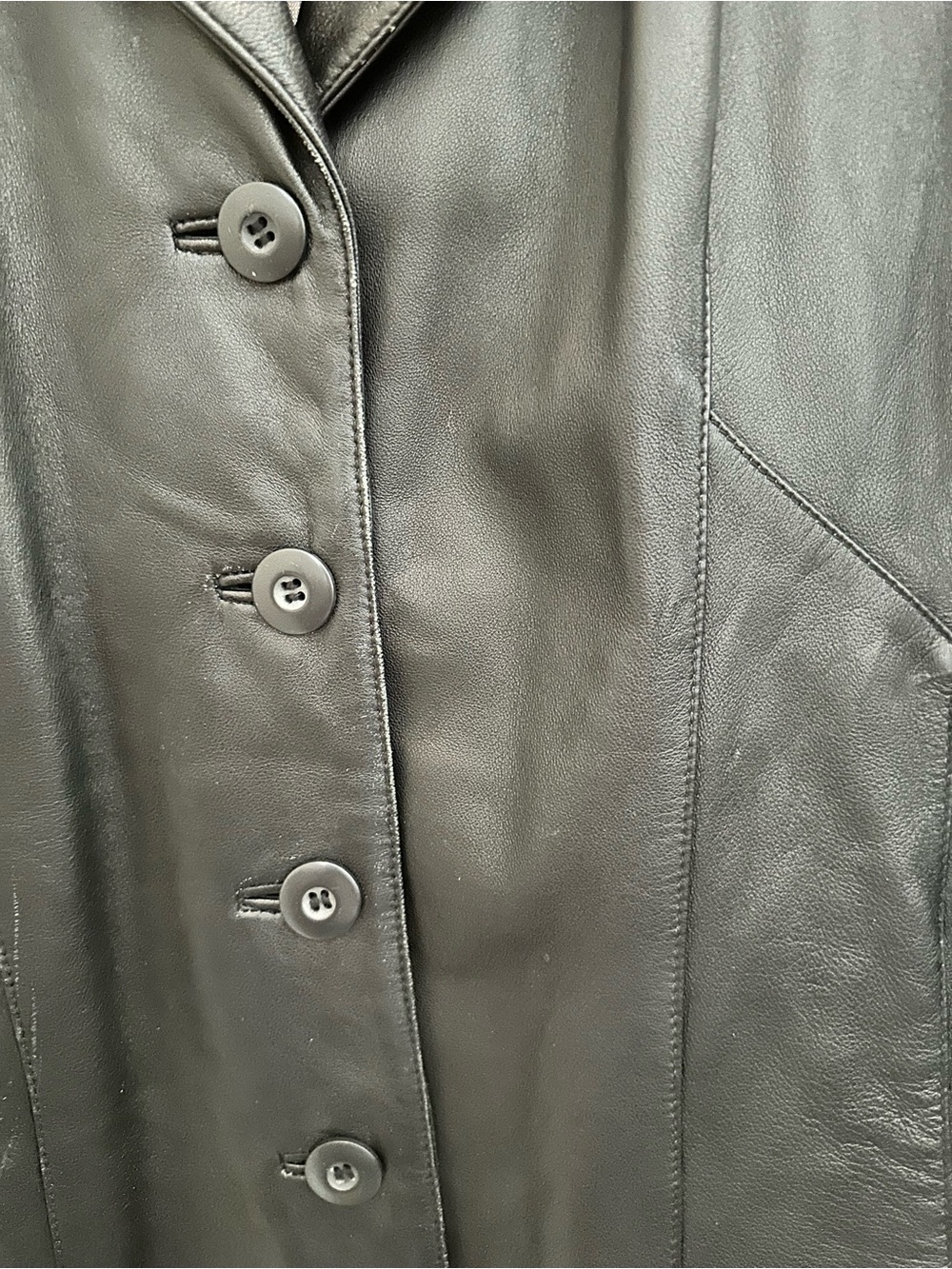 Vintage Wilson’s Leather Pelle Studio Black Leather Button-Up Jacket - Picture 2 of 14